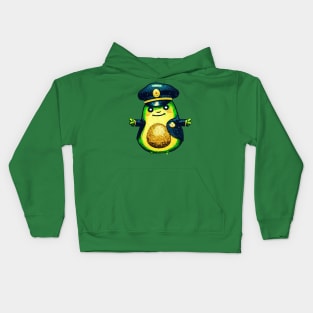 Retro avocado policeman Kids Hoodie